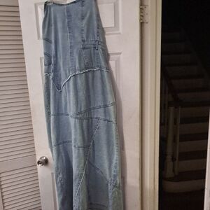 Thrill Light Blue Flare Jeans Dress